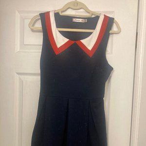 Red, White & Blue Mod Cloth Dress in Plus Size